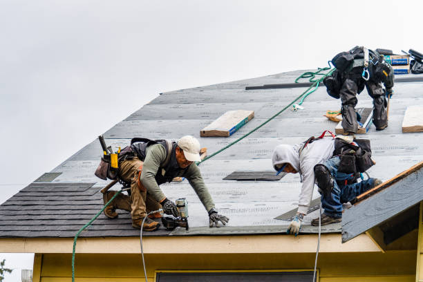 Professional Gutter Installation technician working in Falkner, MS